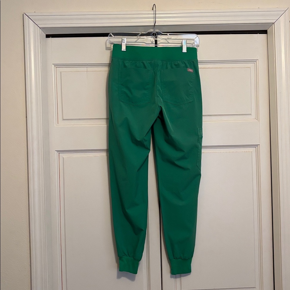 Figs Green Jogger Pants with Pink Drawstring